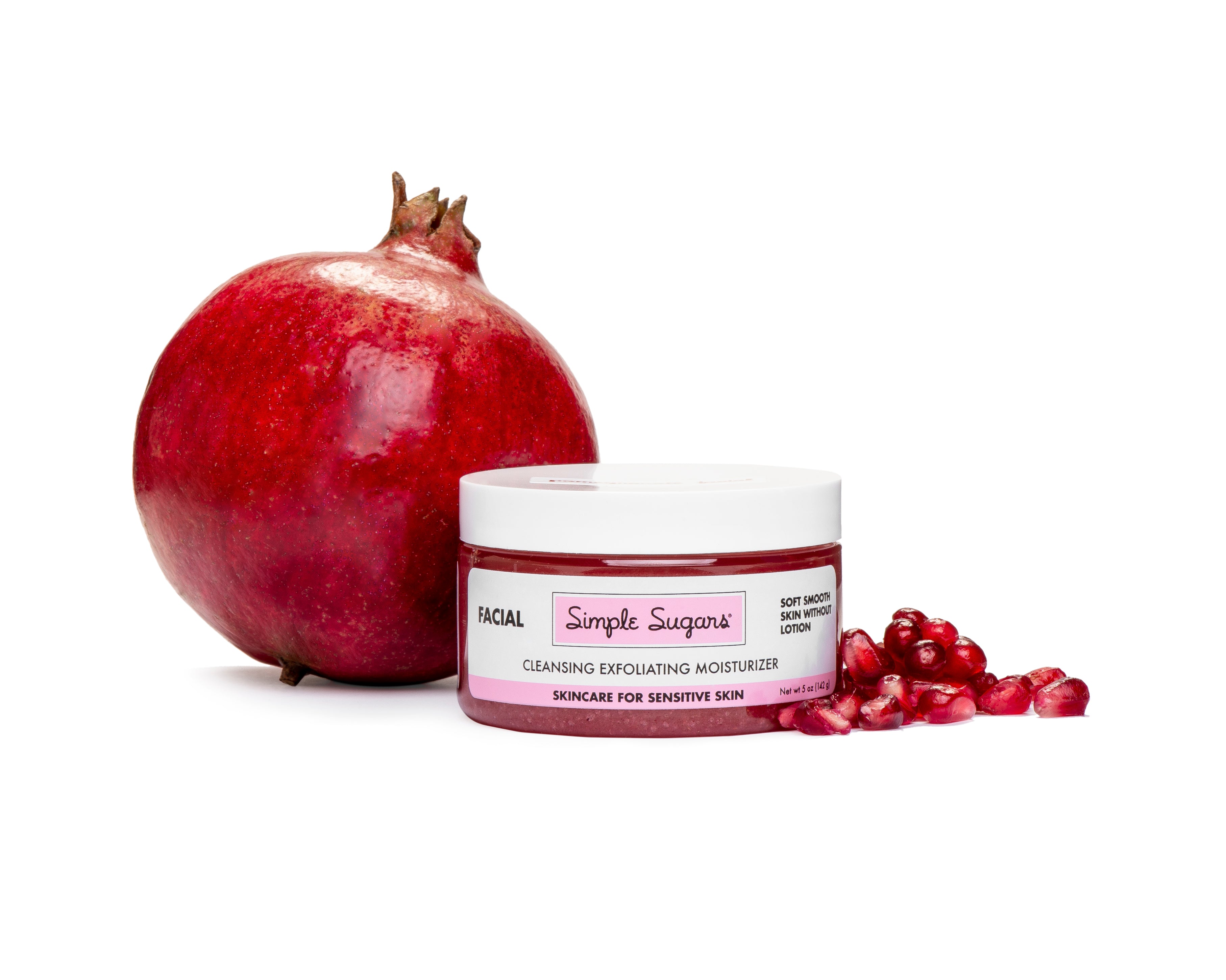 Simple Sugars Pomegranate Facial Cleansing Exfoliating Moisturizer